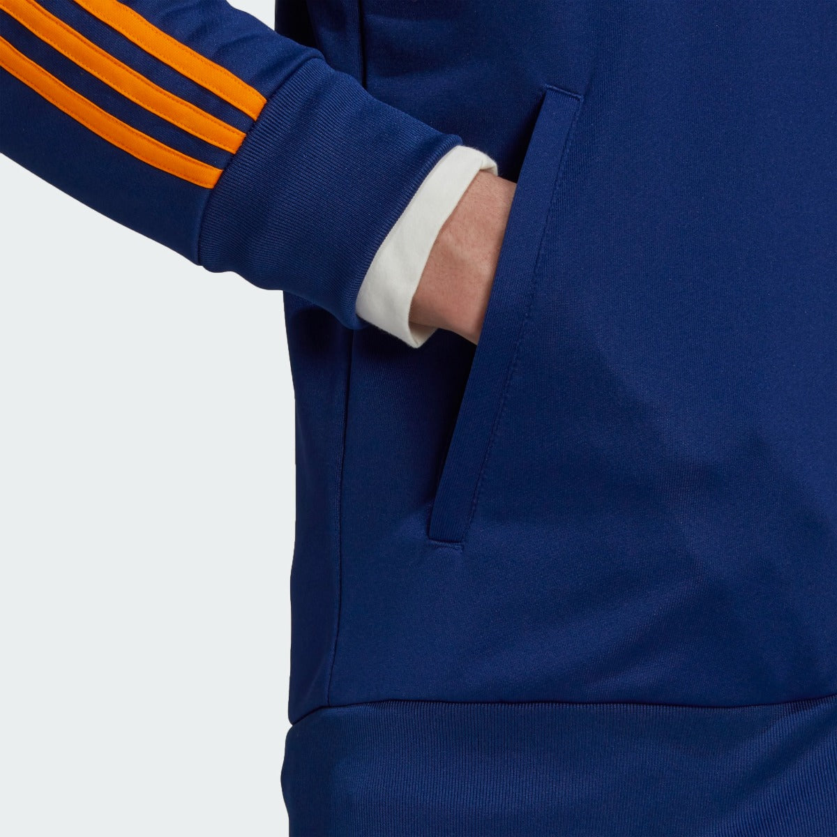 Adidas 2021-22 Real Madrid 3 Stripe Jacket - Navy-Orange (Detail 2)