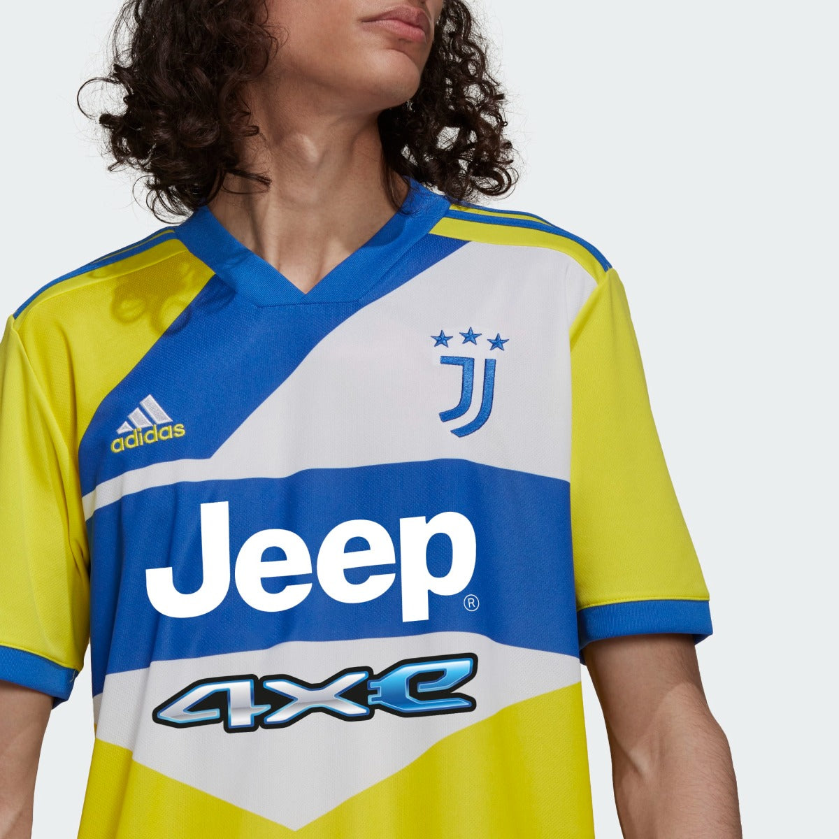 Adidas 2021-22 Juventus Third Jersey - Shock Yellow-Blue (Detail 1)