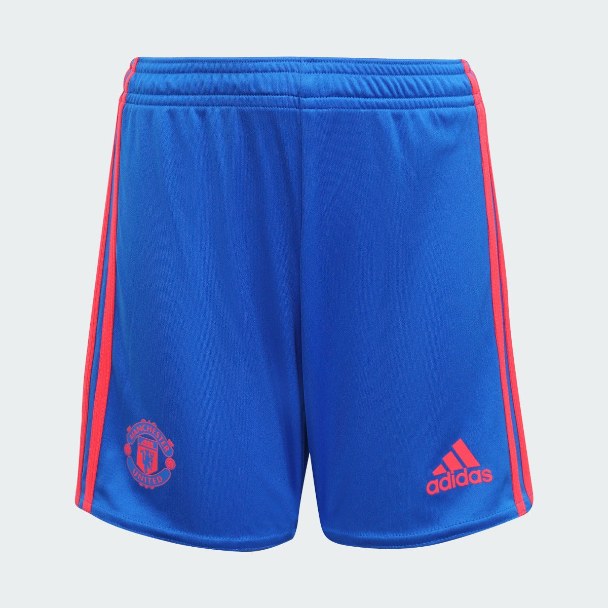 Adidas 2021-22 Manchester United Away MINI Kit - White-Glow Blue (Shorts - Front)