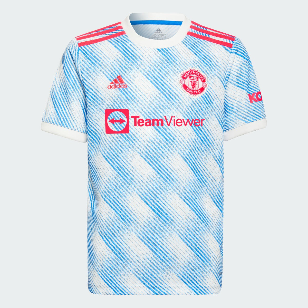 Adidas 2021-22 Manchester United Youth Away Jersey - White-Royal (Front)