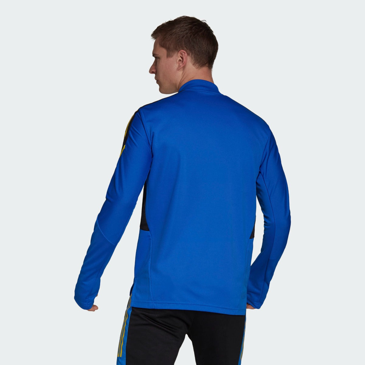 Adidas 2021-22 Manchester United Euro Training Top - Glow Blue (Model - Back)