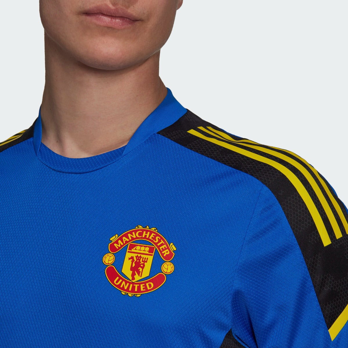 Adidas 2021-22 Manchester United Euro Training Jersey - Glow Blue (Detail 1)
