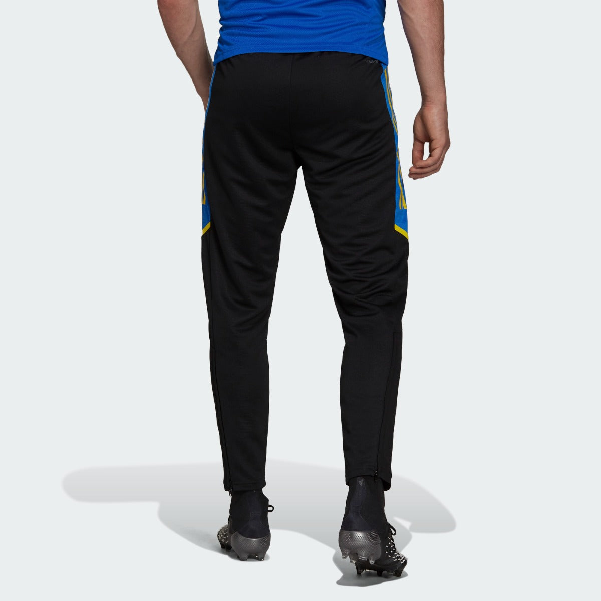 Adidas 2021-22 Manchester United Euro Training Pants - Black-Royal-Yellow (Model - Back)