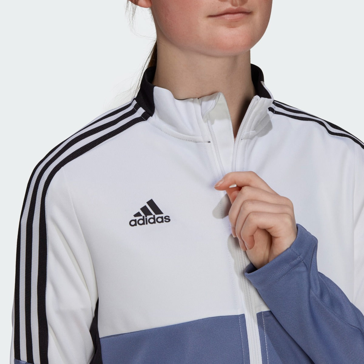 Adidas Women Tiro Track Jacket - White-Orbit Violet (Detail 1)