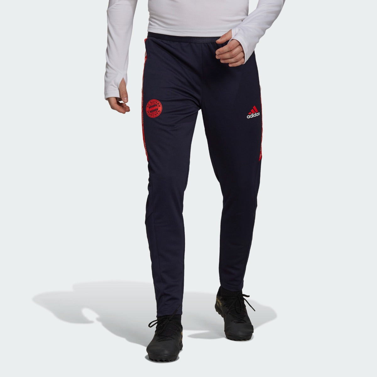 Adidas 2021-22 Bayern Munich Euro Training Pants - Navy-Red-White (Model - Front)