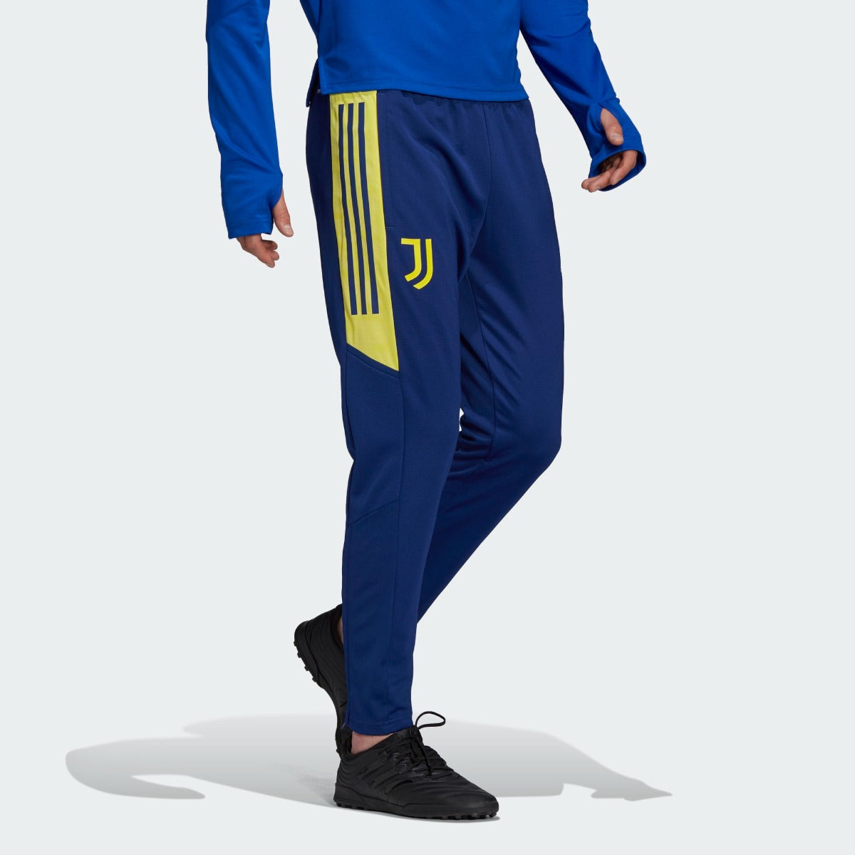 Adidas 2021-22 Juventus Euro Training Pants - Victory Blue-Yellow (Model - Front)
