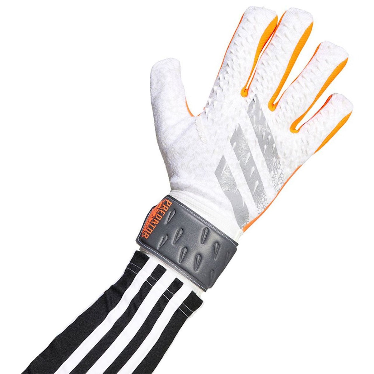 Adidas Predator League Goalkeeper Gloves - White-Grey-Orange (Single - Outer)