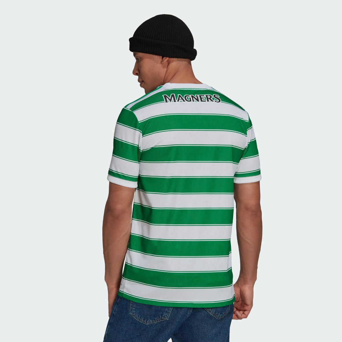 Adidas 2021-22 Celtic Home Jersey - White-Green (Model - Back)