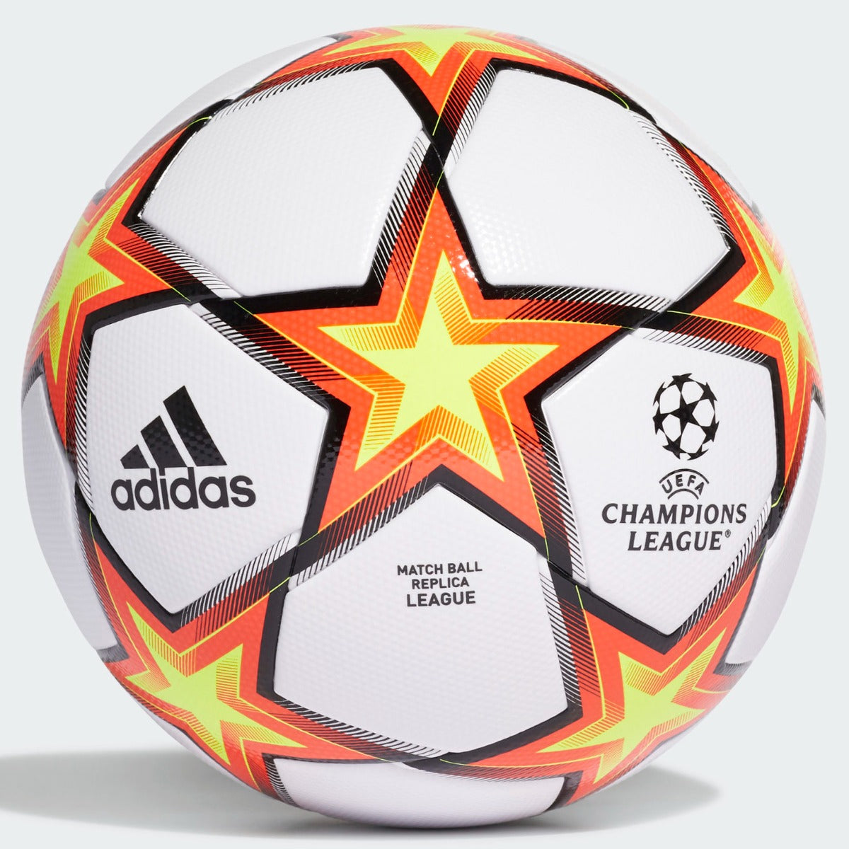 Adidas UCL League Pyrostorm Ball - White-Solar Red-Yellow (Front)