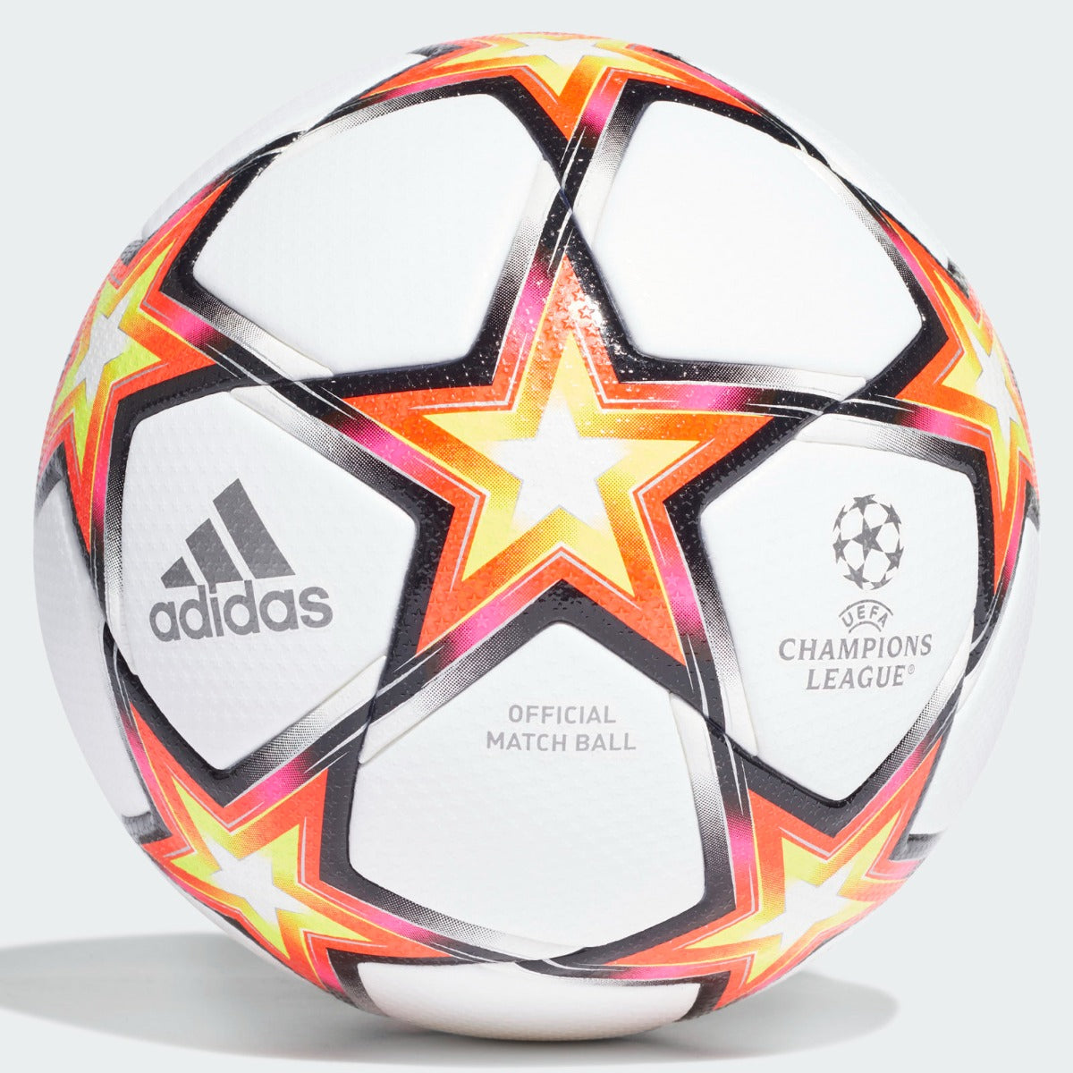 Adidas UCL PRO Pyrostorm Ball - White-Solar Red (Front)