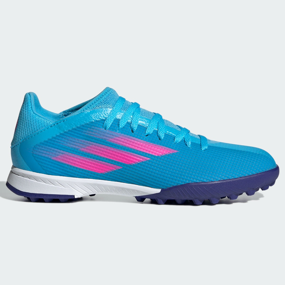 adidas JR X Speedflow .3 Turf - Sky Rush-Shock Pink (Side 1)