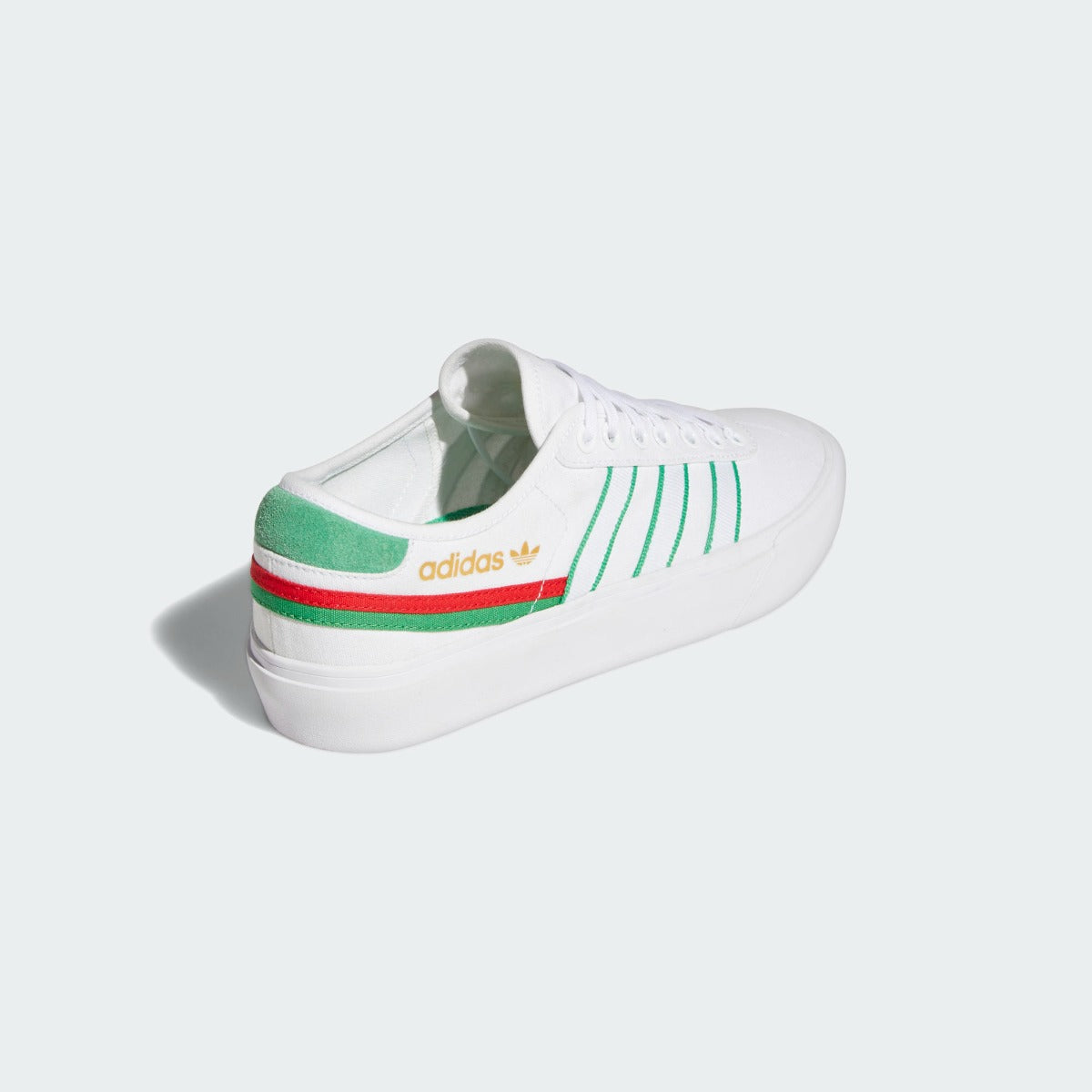 Adidas DELPALA x FMF Skate-Inspired Shoes - White-Green (Diagonal 2)
