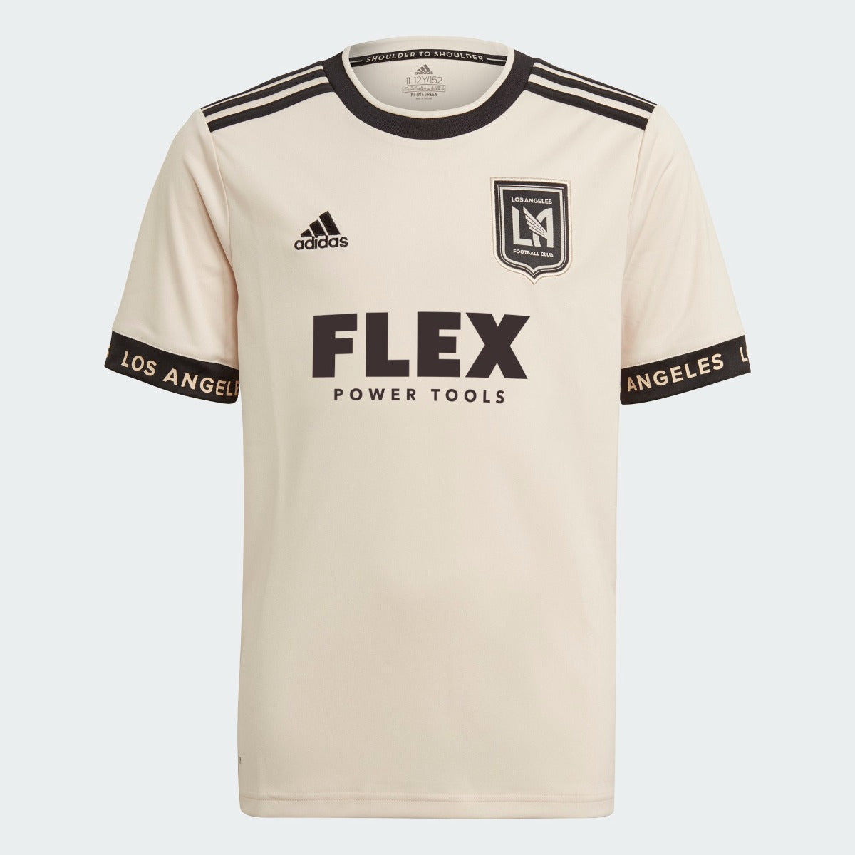 Adidas 2021-22 LAFC Youth Away Jersey - Beige-Black (Front)