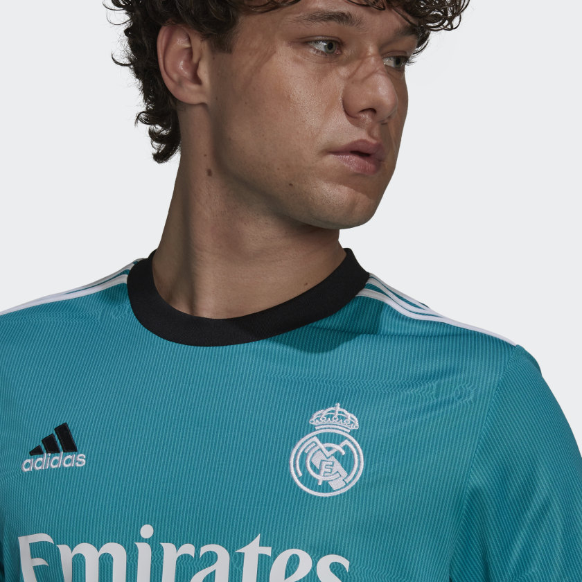 Adidas 2021-22 Real Madrid Third Jersey - Hi Res Aqua (Detail 1)