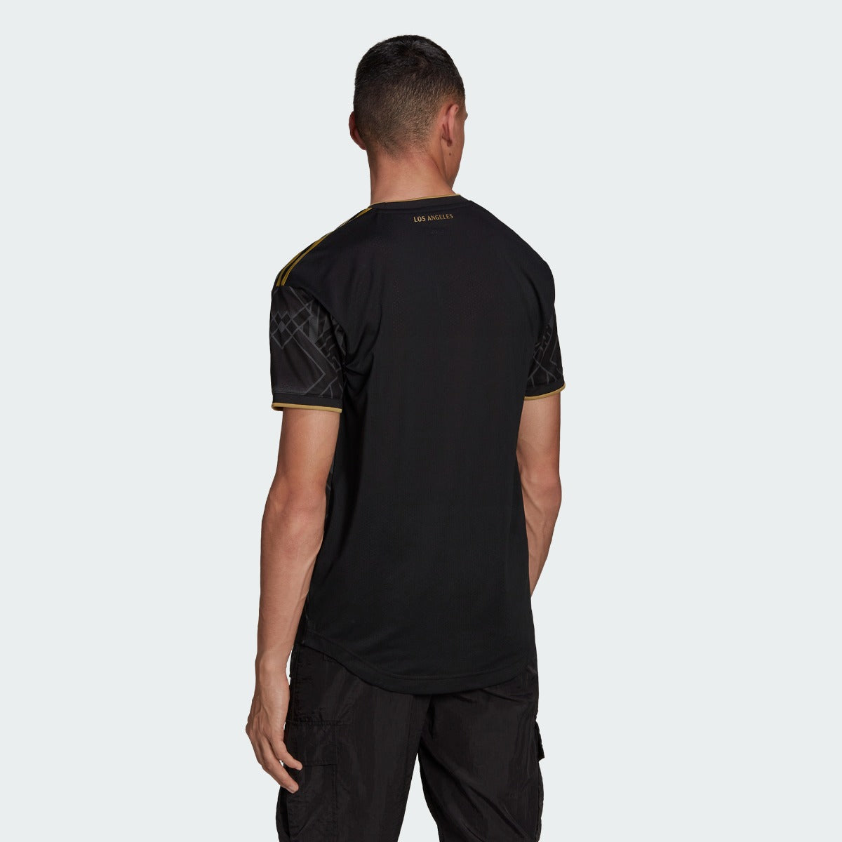 adidas 2022-23 LAFC Authentic Home Jersey - Black-Gold (Model - Back)
