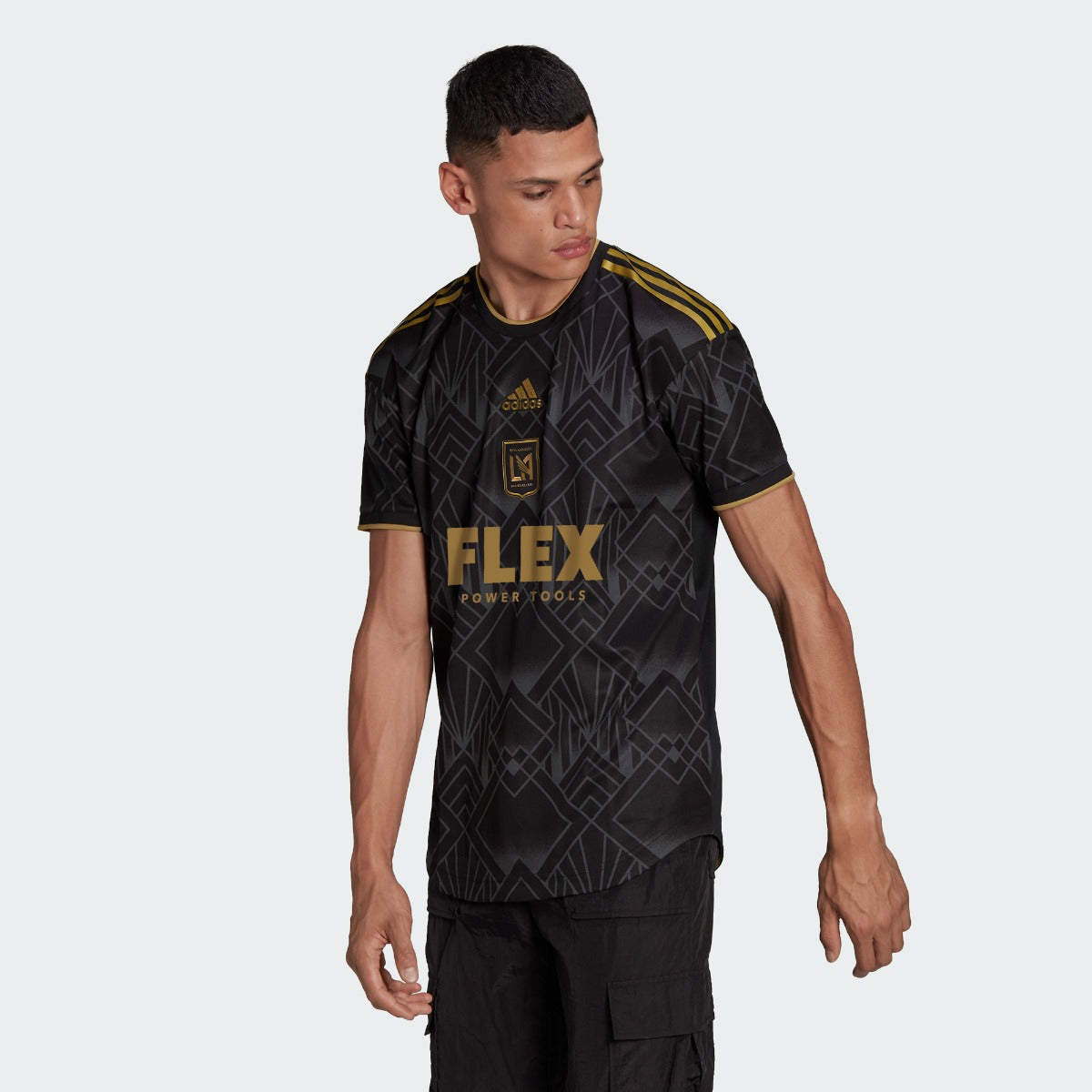 adidas 2022-23 LAFC Authentic Home Jersey - Black-Gold (Model - Front)