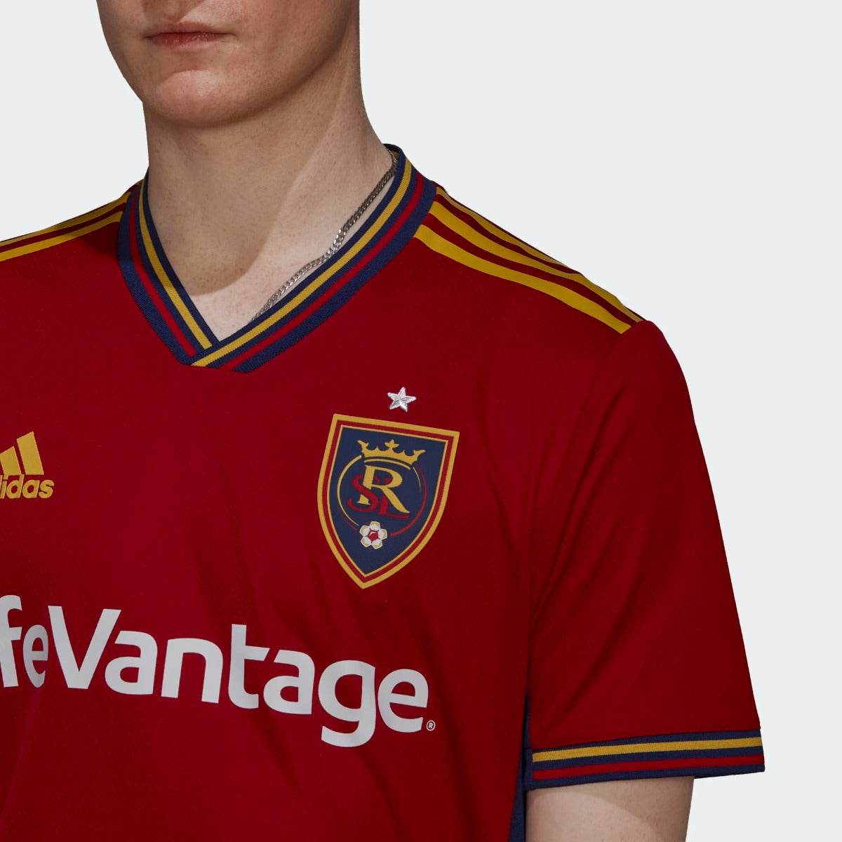 adidas 2022-23 Real Salt Lake Authentic Home Jersey - Victory Red-Sharp Yellow (Detail 1)