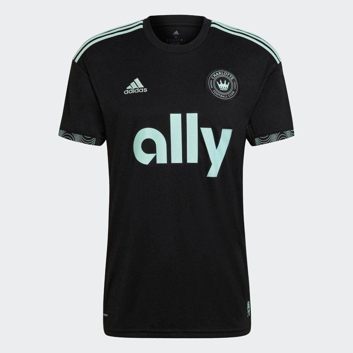 adidas 2022-23 Charlotte FC Away Jersey - Black-Clear Mint (Front)