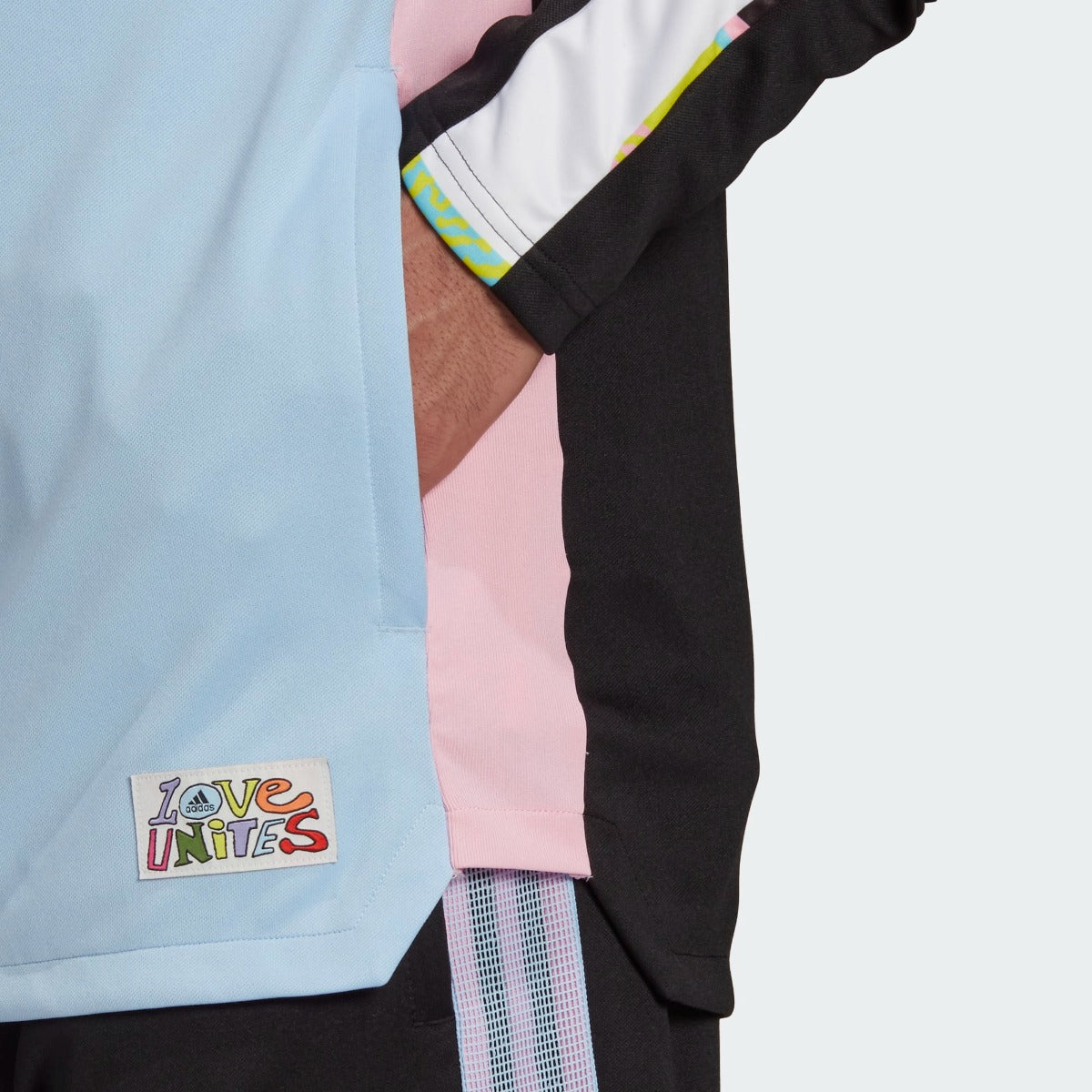 Adidas Love Unites Tiro Track Jacket - Black-Pink-Light Blue (Detail 3)