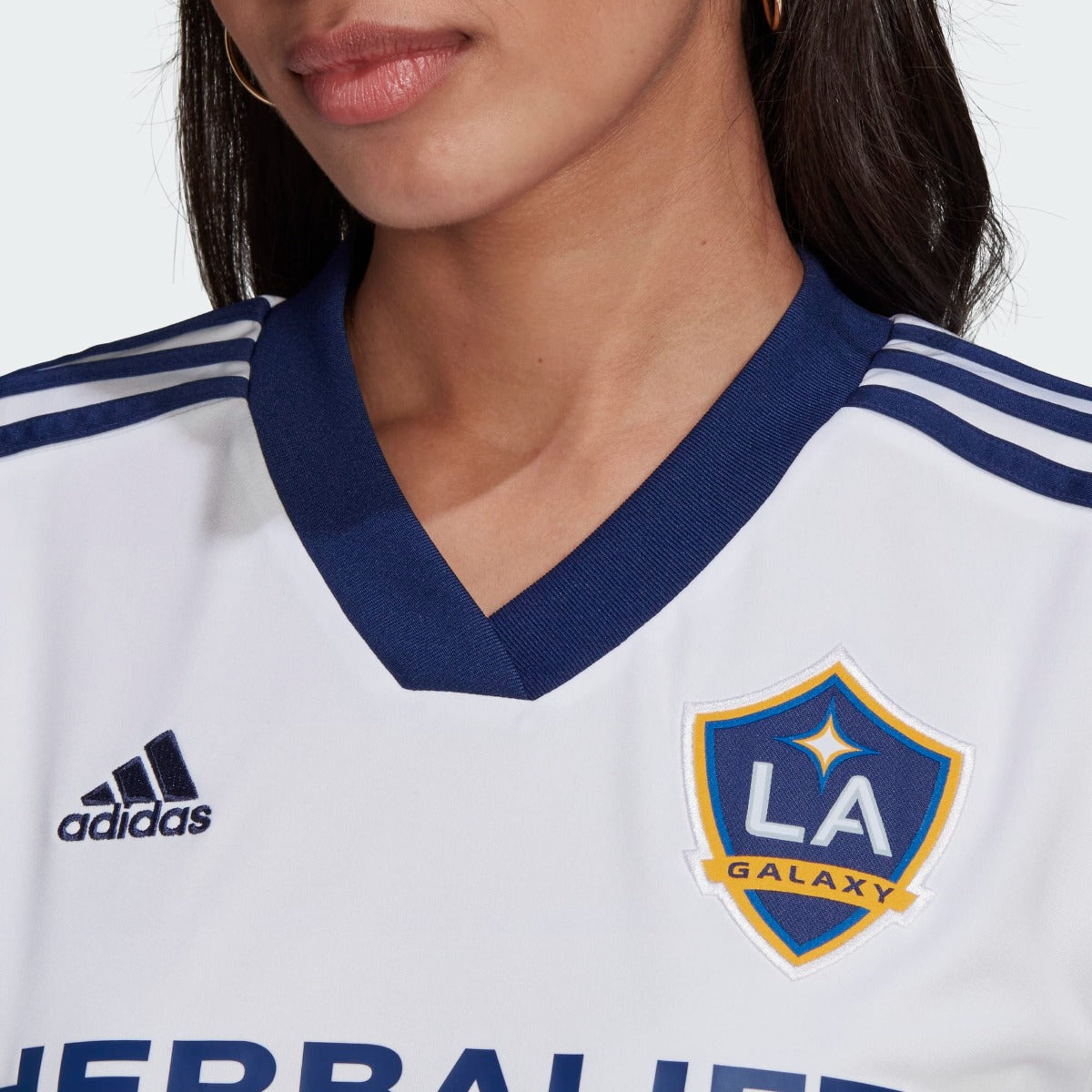 adidas 2022-23 LA Galaxy Women Home Jersey - White-Navy (Detail 1)