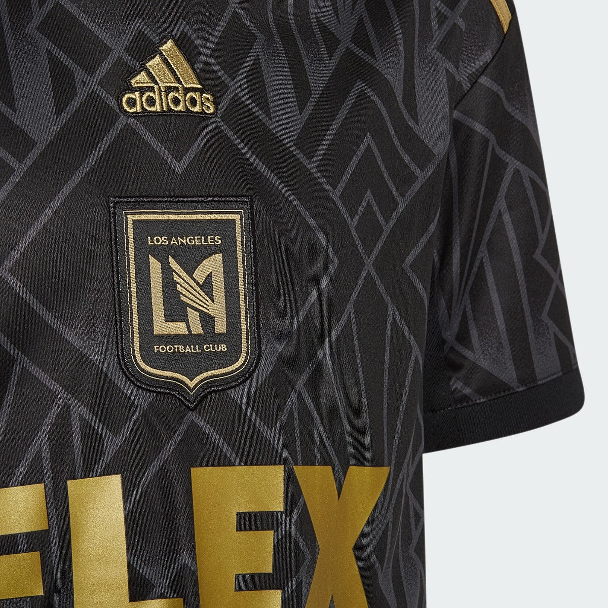 adidas 2022-23 LAFC  Youth Home Jersey - Black-Gold (Detail 2)