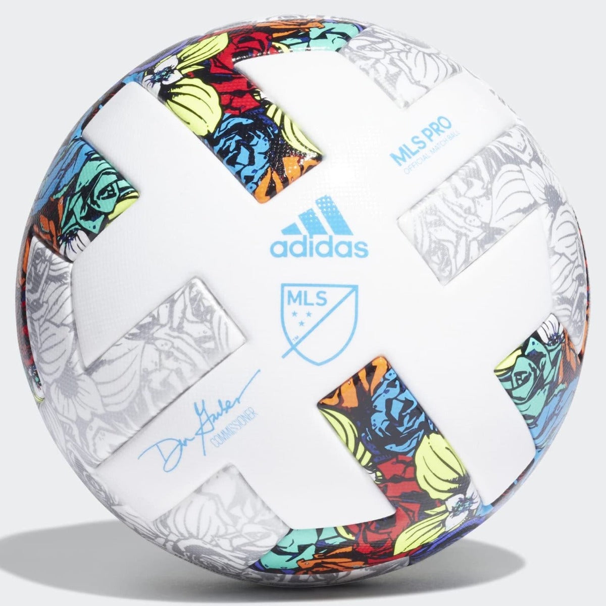 adidas MLS Pro Ball - White-Solar Yellow-Power Blue (Front)
