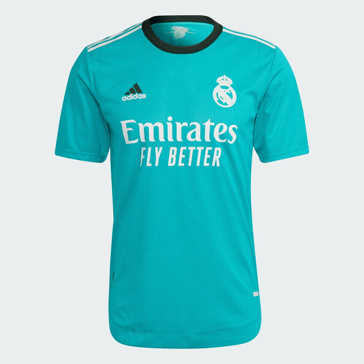 Adidas 2021-22 Real Madrid Third Authentic Jersey - Hi Res Aqua (Front)