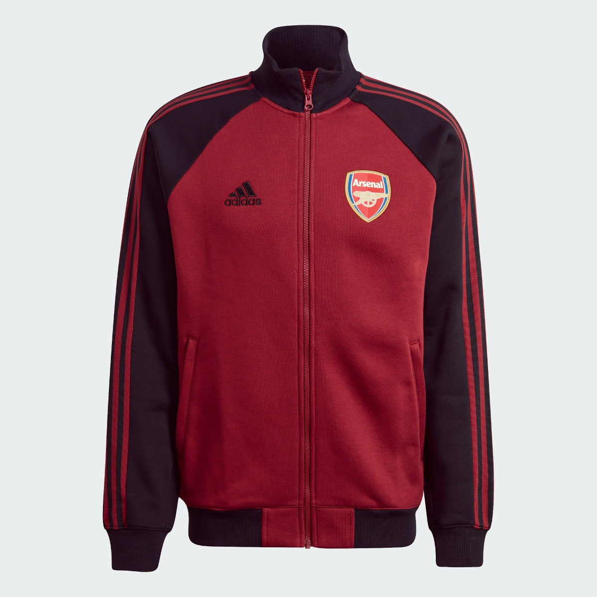 Adidas 2022 Arsenal Anthem Jacket - Noble Maroon-Black (Front)