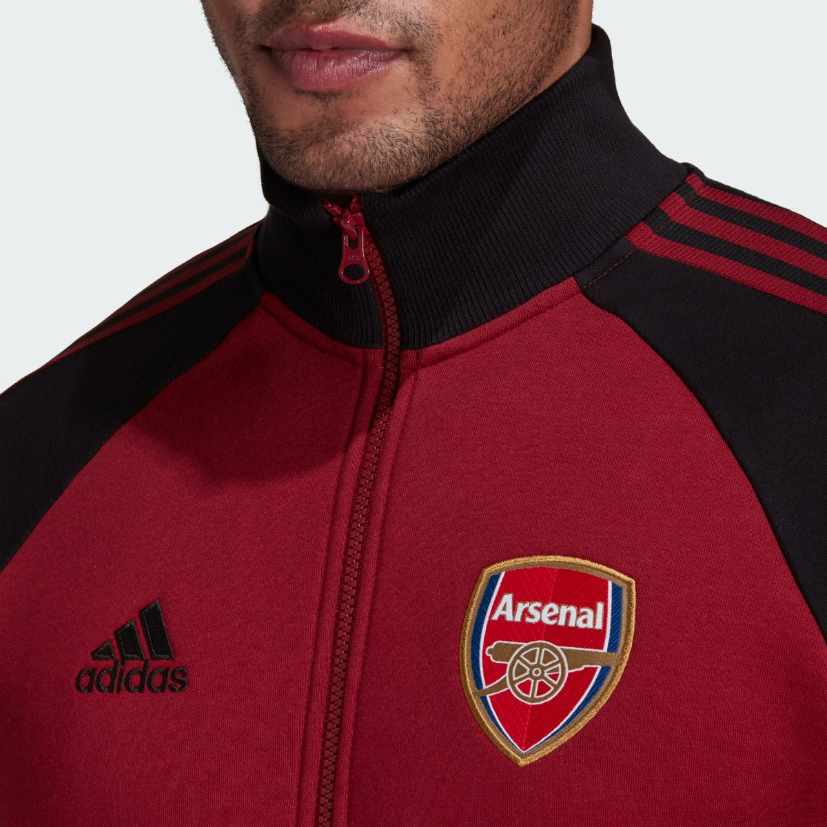 Adidas 2022 Arsenal Anthem Jacket - Noble Maroon-Black (Detail 1)