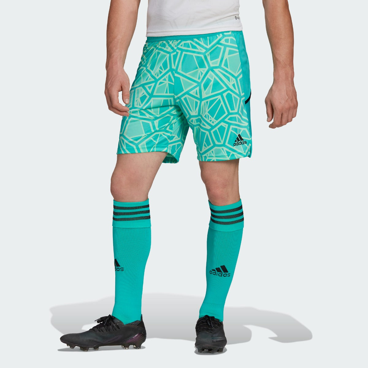 adidas Condivo 22 Goalkeeper Shorts - Mint Rush (Model - Front)