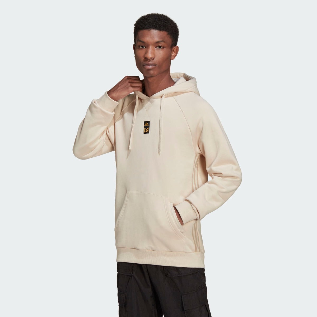 adidas 2022 LAFC Travel Hoody - Linen (Model - Front)