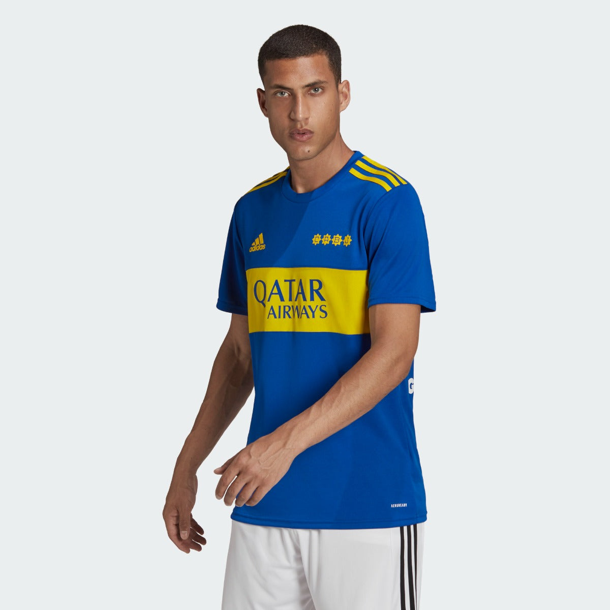 Adidas 2021-22 Boca Juniors Home Jersey - Power Blue-Yellow (Model - Front)