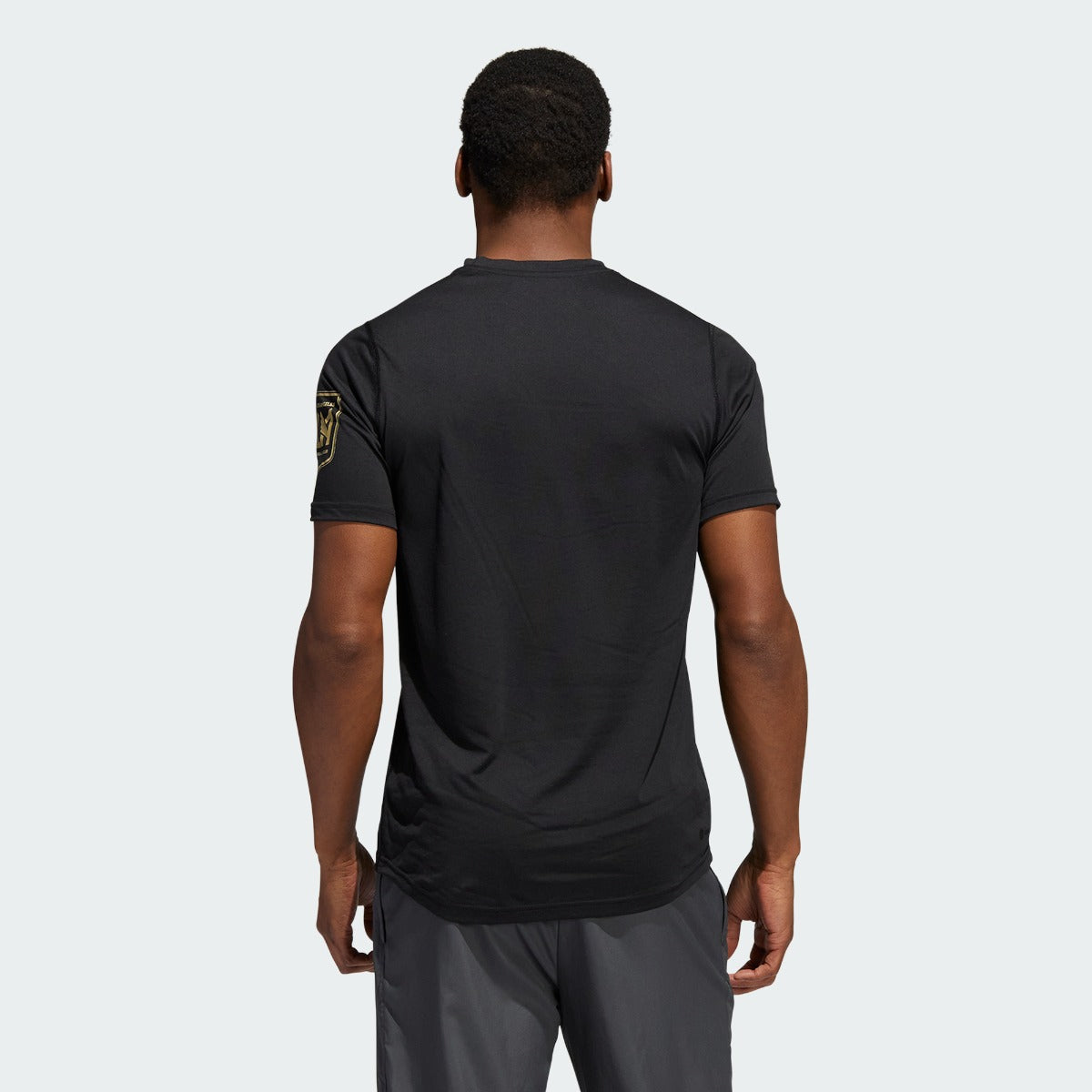 adidas LAFC 2022 Creator Short Sleeve Tee - Black-Gold (Model - Back)