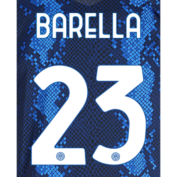 Inter Milan 2021/22 Home Barella #23 Jersey Name Set (Main)