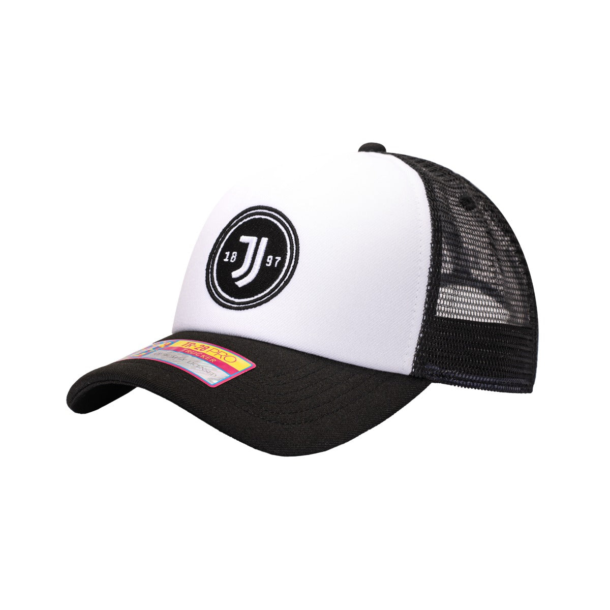 F.I Collection Juventus Script Stop Trucker Hat - Black (Diagonal 1)