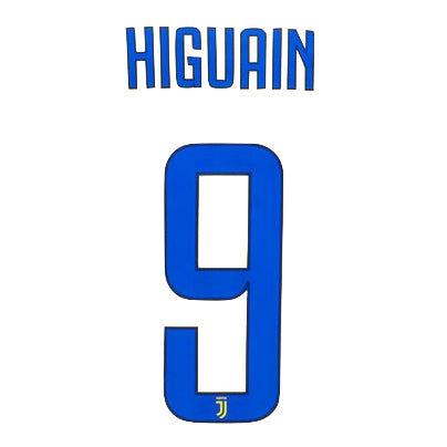 Juventus 2017/18 Away Higuain #9 Jersey Name Set