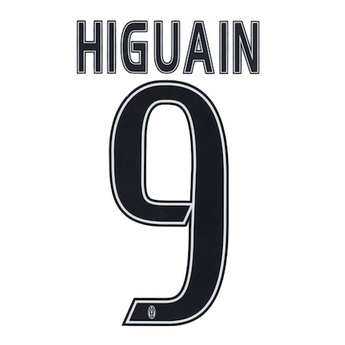 Juventus 2016/17 Home Higuain #9 Jersey Name Set
