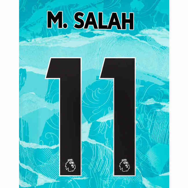 Liverpool 2020/21 Away M. SALAH #11 Jersey Name Set