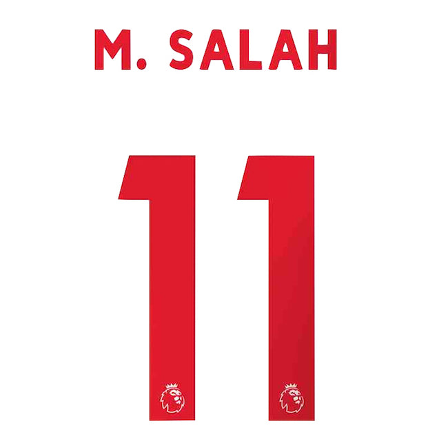 Liverpool 2019/20 Away M. Salah #11 Jersey Name Set