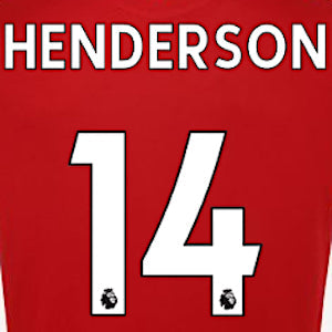 Liverpool 2019/22 Home Henderson #14 Jersey Name Set
