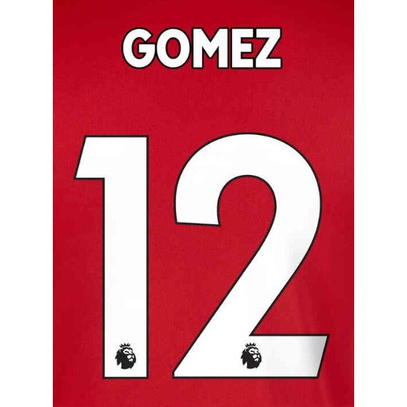 Liverpool 2019/22 Home Gomez #12 Jersey Name Set