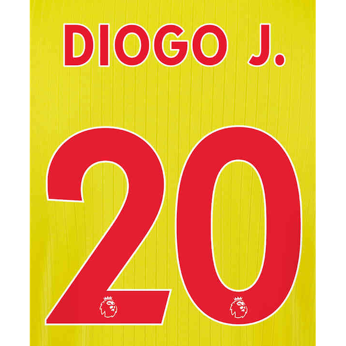 Liverpool 2021/22 Third Diogo J. #20 Jersey Name Set Red (Main)