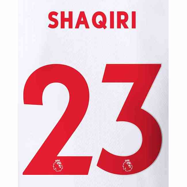 Liverpool 2019/20 Away Shaqiri #23 Jersey Name Set