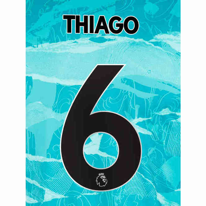 Liverpool 2020/21 Away Thiago #6 Jersey Name Set