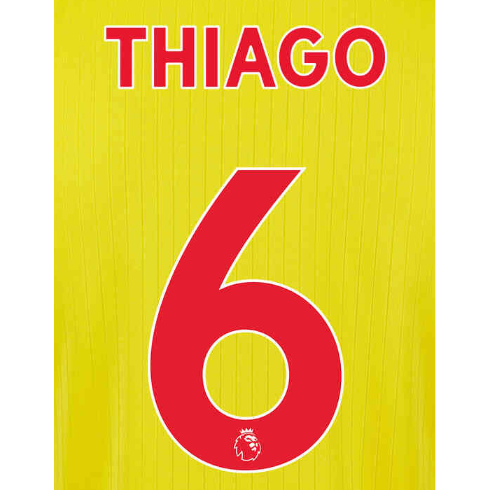 Liverpool 2021/22 Third Thiago #6 Jersey Name Set Red (Main)