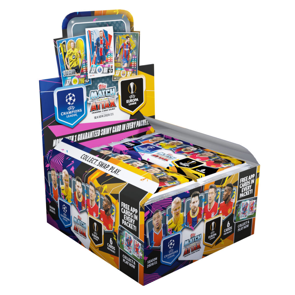 Topps 2020-21 Match Attax Champions League-Europa League Trading Cards Box (30 Packets EA)