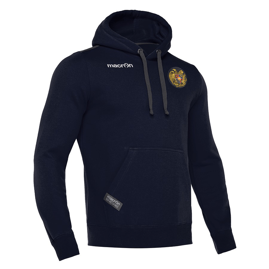 Macron 2022 Armenia SKA Hoodie with Crest - Navy (Diagonal)