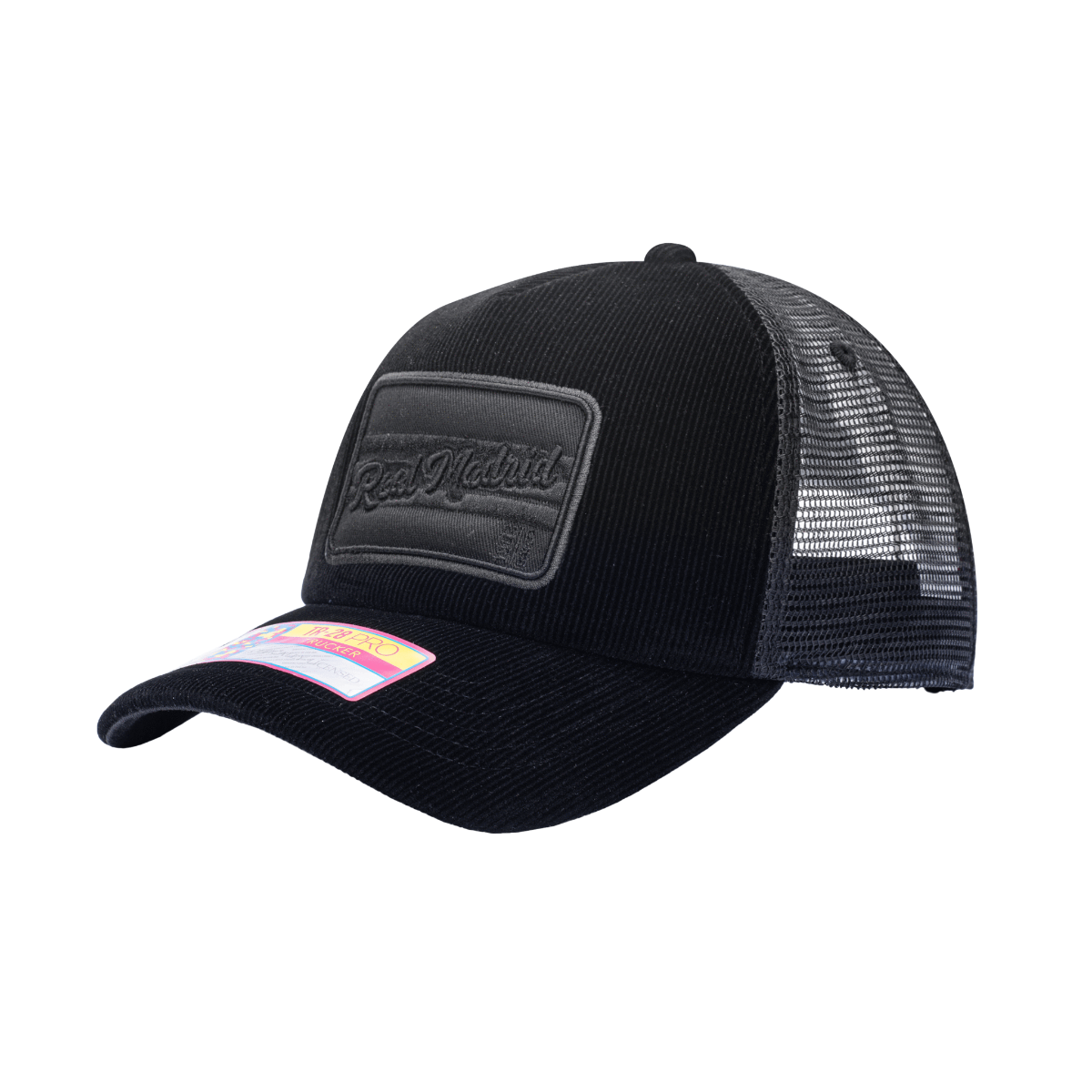 FI Collection Real Madrid Signature Trucker Hat - Black (Diagonal 1)