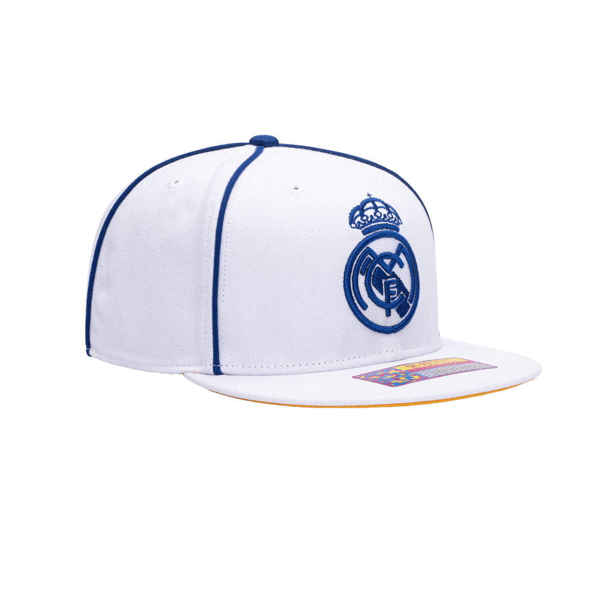 FI Collection Real Madrid Cali Day Snapback Hat - White-Blue (Diagonal 2)