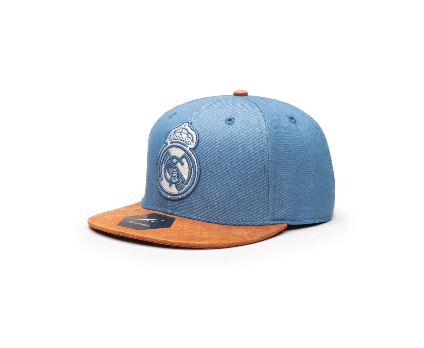 FI Collection Real Madrid Orion Snapback Hat - Light Blue-Brown